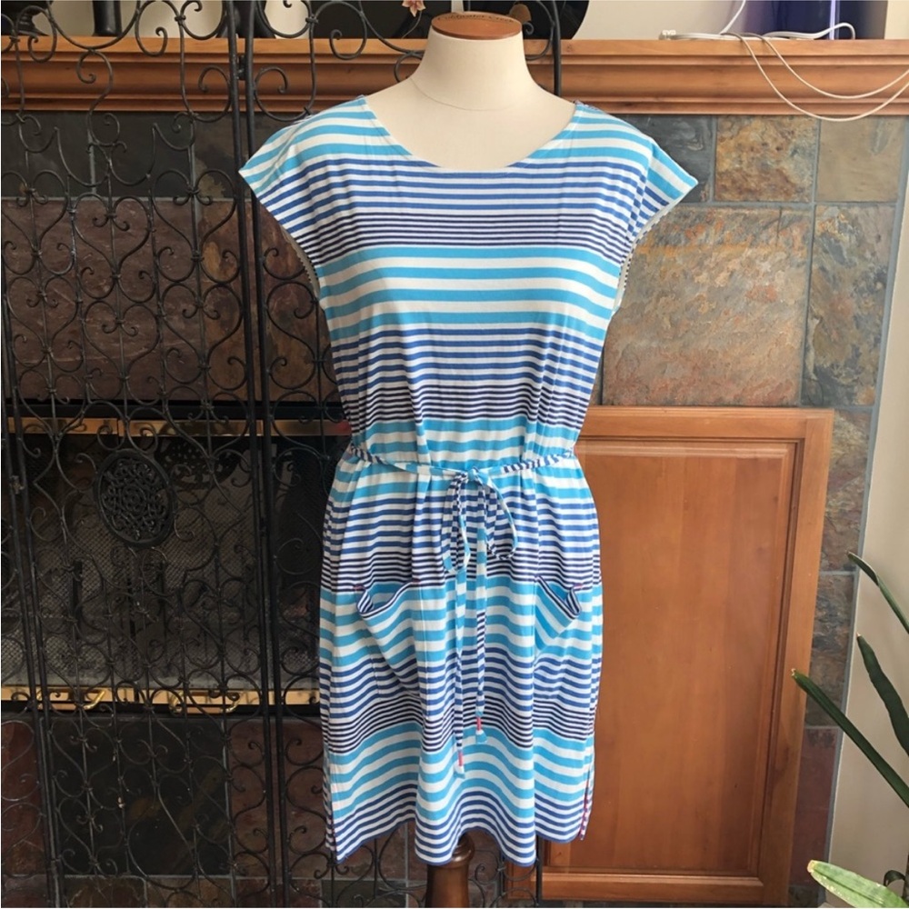 Boden Blue and White Striped Sundress